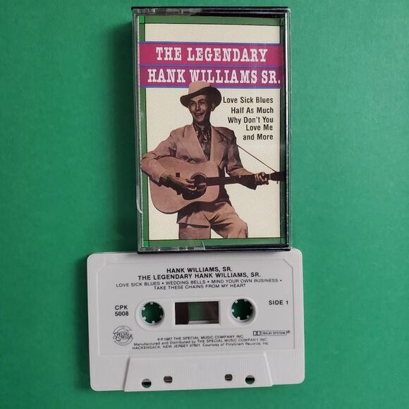 The Legendary Hank Williams Sr. Cassette 1987 - Picture 1 of 2